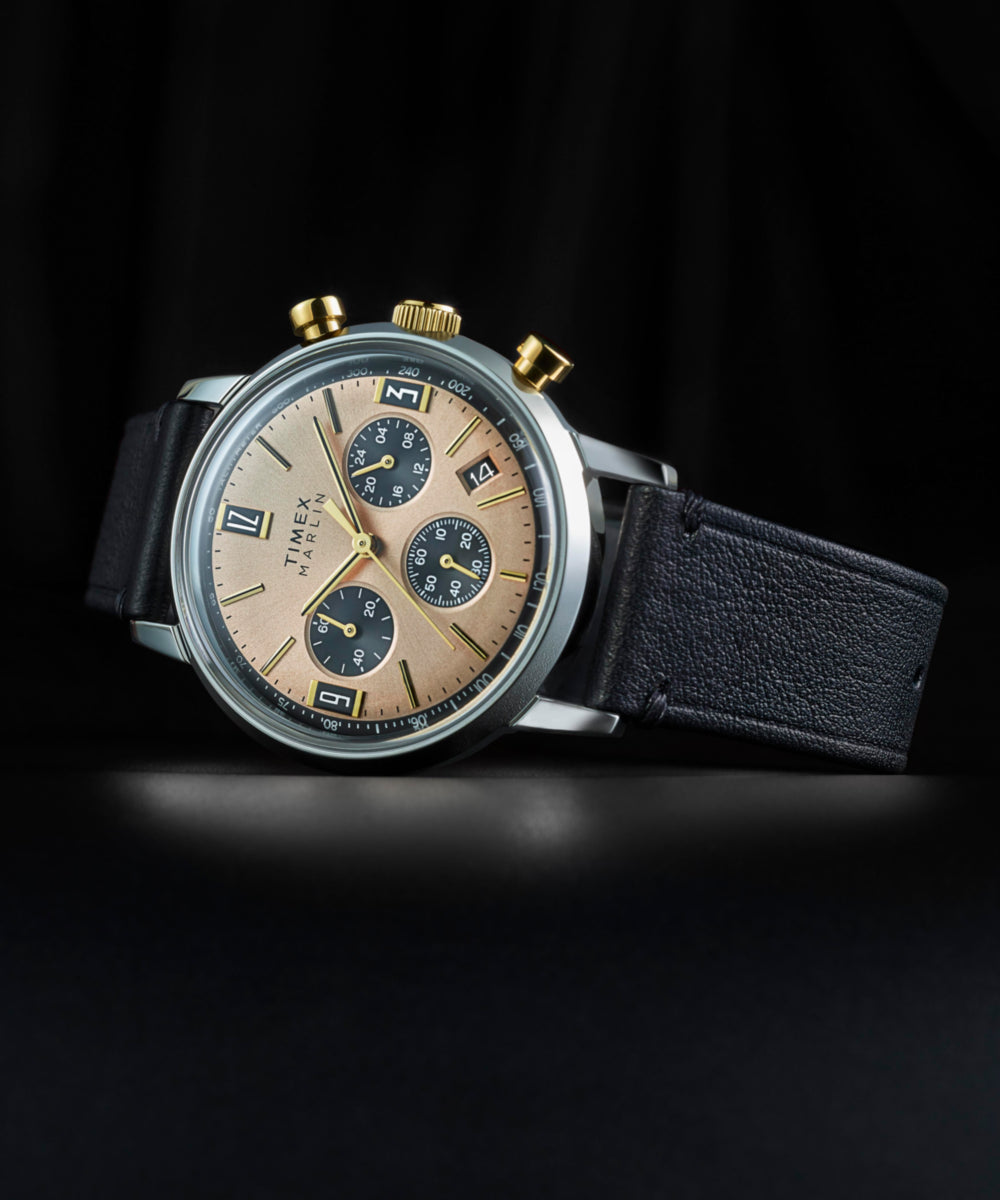 Marlin Chronograph Tachymeter 40mm Leather Strap Watch