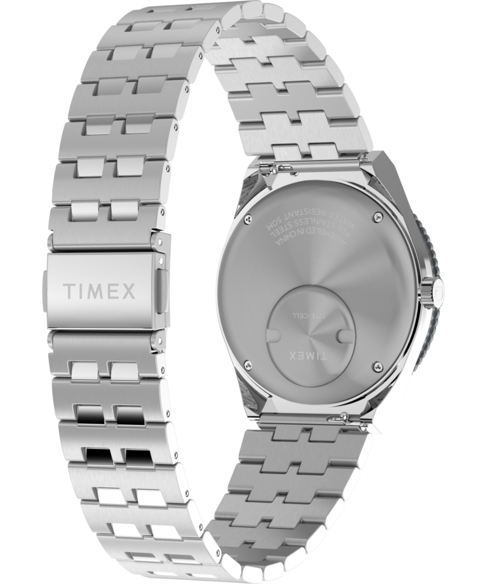 Q Timex GMT 38mm Stainless Steel Bracelet Watch