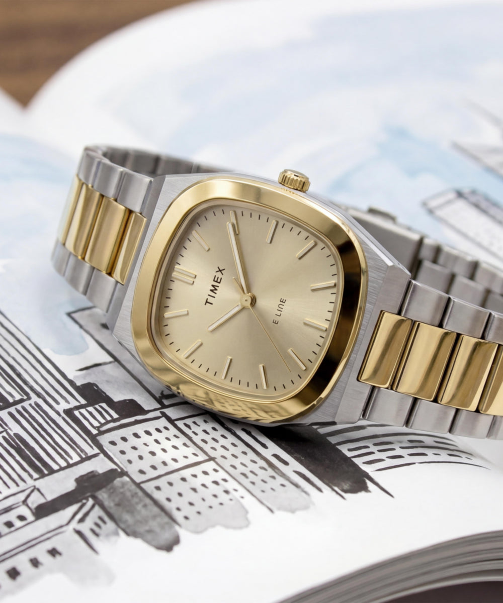 Timex Quartz E Line 30mm Stainless Steel Bracelet Watch