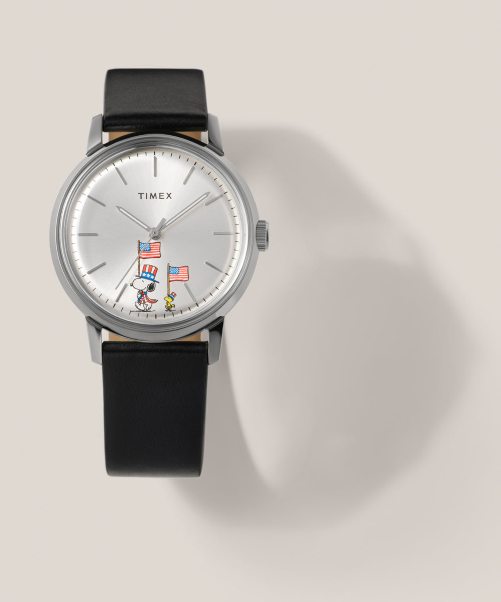 Peanuts x Timex Marlin Automatic Americana 40mm Leather Strap Watch
