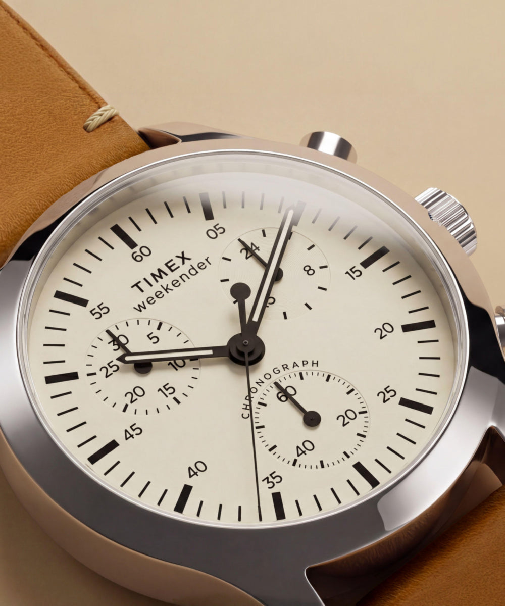 Timex Weekender New England Chronograph 40mm Leather Strap Watch