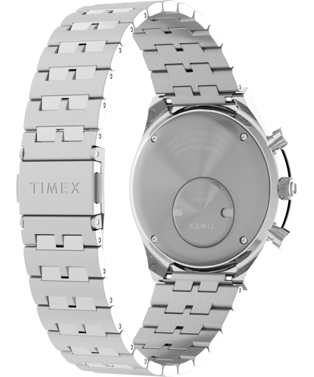 Q Timex Chronograph 40mm Stainless Steel Bracelet Watch
