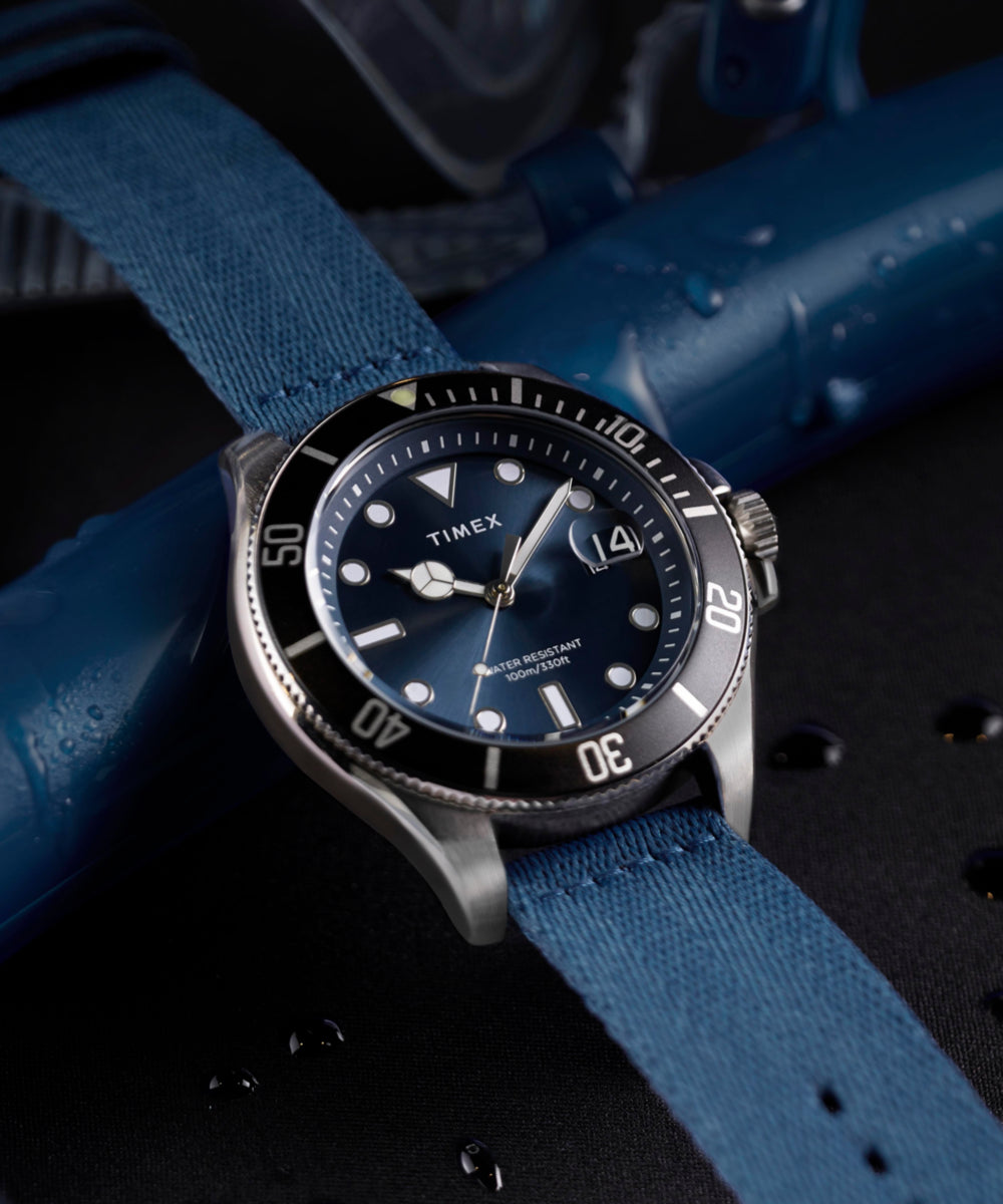 Harborside Coast 44mm Recycled Fabric Strap Watch