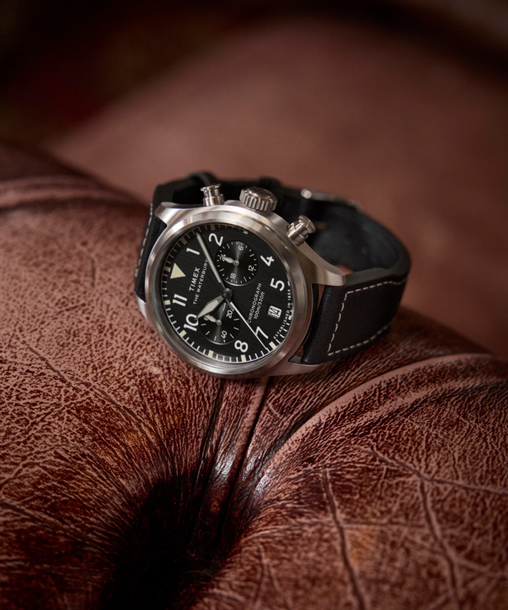 Waterbury Ace Chronograph 41mm Leather Strap Watch