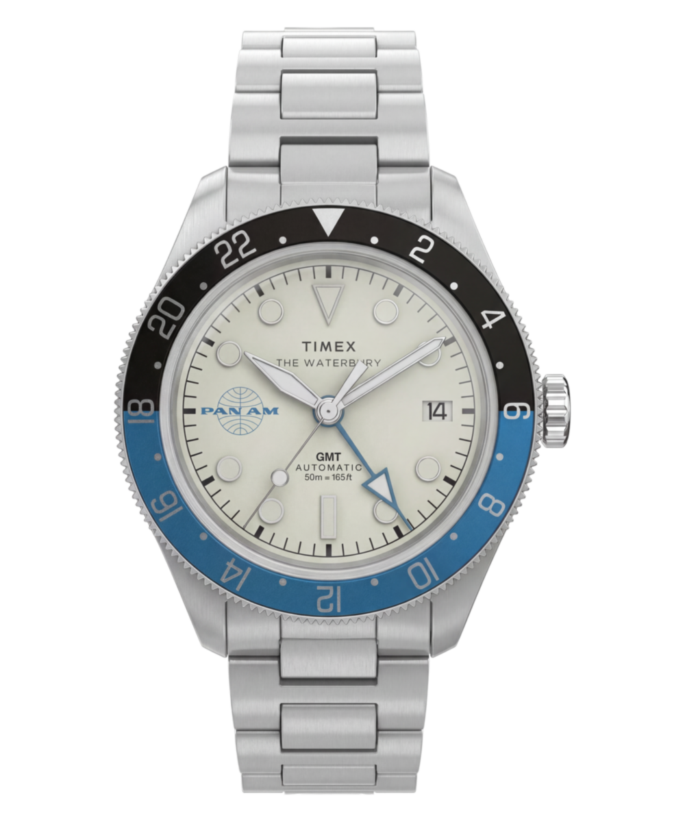 Pan Am x Timex Waterbury Automatic GMT 41.5mm Stainless Steel Bracel