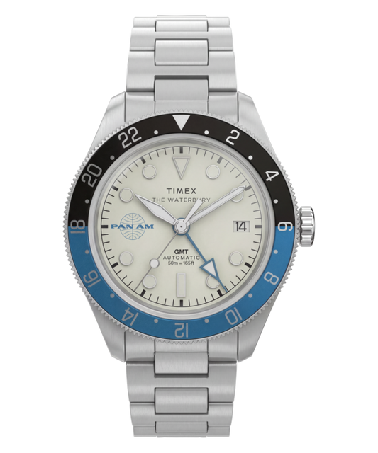 Pan Am x Timex Waterbury Automatic GMT 41.5mm Stainless Steel Bracel
