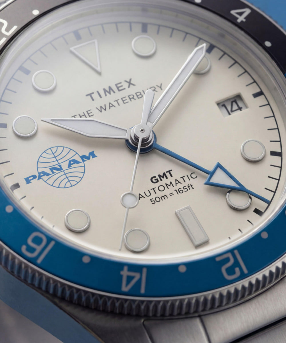 Pan Am x Timex Waterbury Automatic GMT 41.5mm Stainless Steel Bracel
