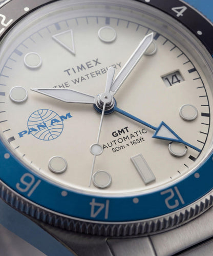 Pan Am x Timex Waterbury Automatic GMT 41.5mm Stainless Steel Bracel
