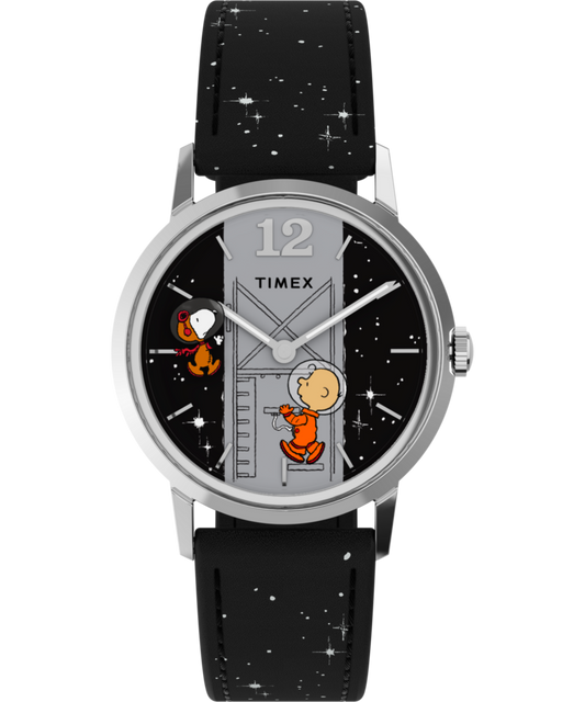 Peanuts x Timex Marlin Hand-Wound Space 34mm Leather Strap Watch