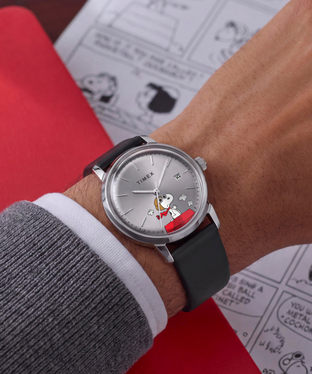 Peanuts x Timex Marlin Automatic Snoopy Flying Ace 40mm Leather Stra