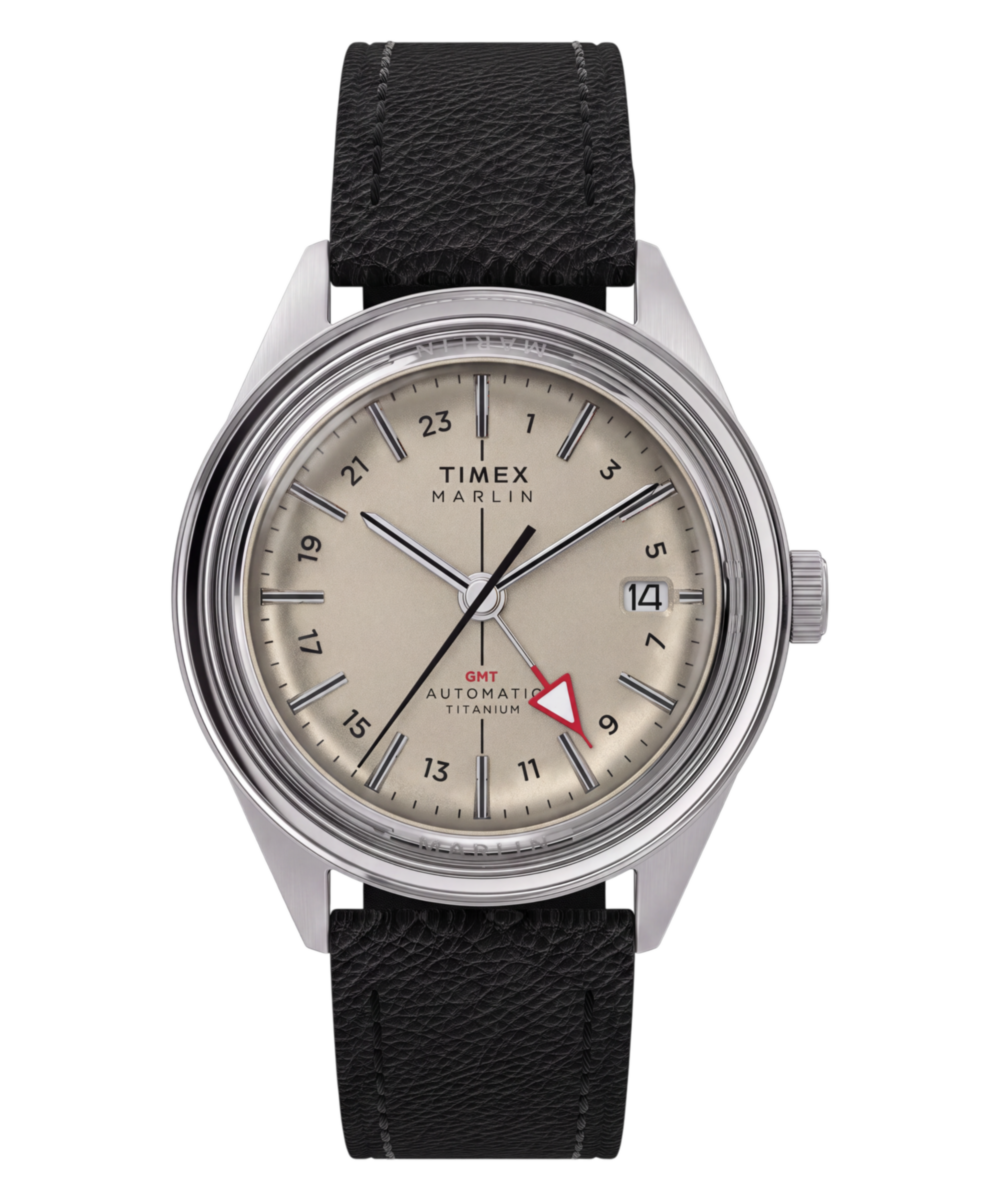 Marlin Jet Titanium Automatic GMT 40mm Leather Strap Watch