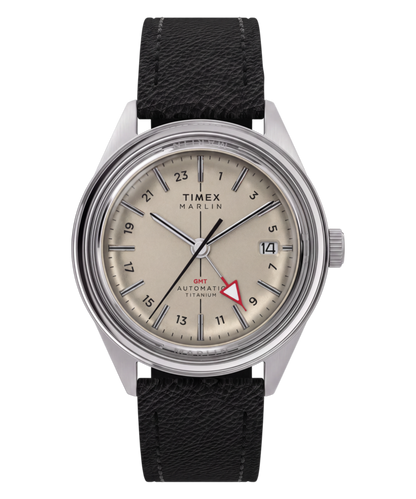 Marlin Jet Titanium Automatic GMT 40mm Leather Strap Watch