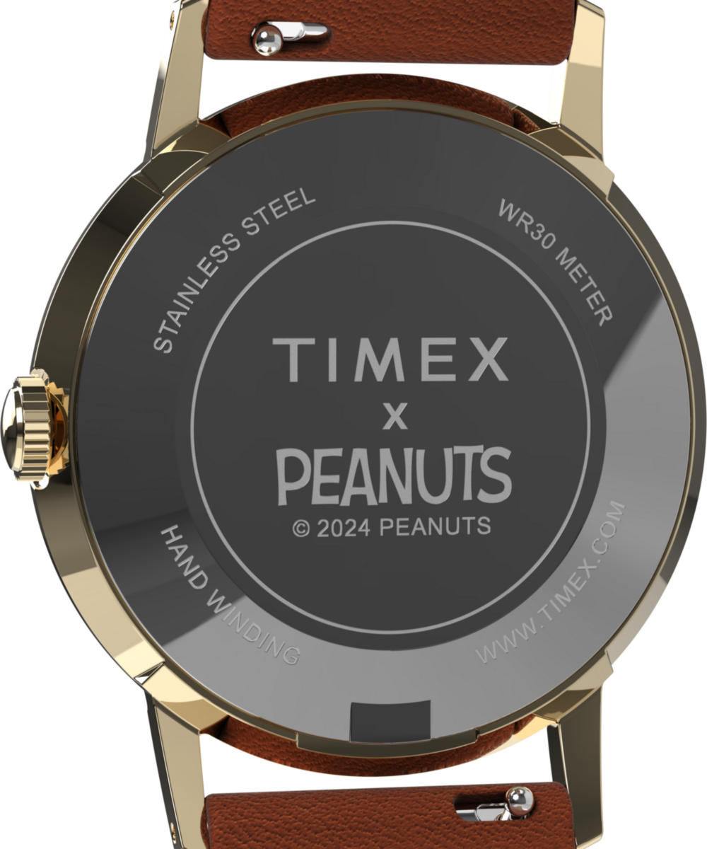 Peanuts x Timex Marlin Hand-Wound Snoopy Tennis 34mm Leather Strap W