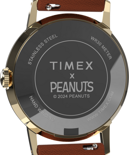 Peanuts x Timex Marlin Hand-Wound Snoopy Tennis 34mm Leather Strap W
