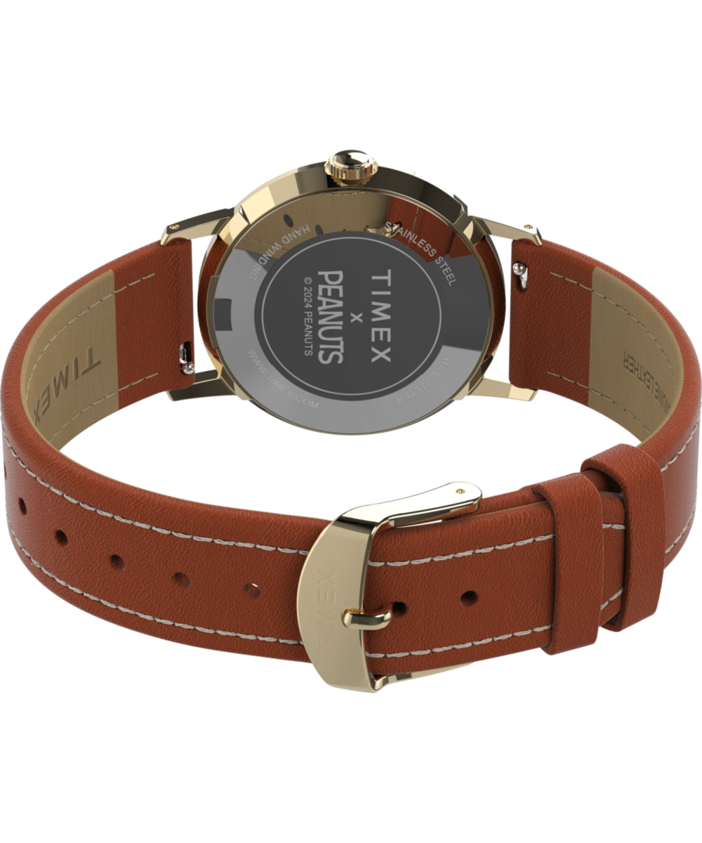 Peanuts x Timex Marlin Hand-Wound Snoopy Tennis 34mm Leather Strap W