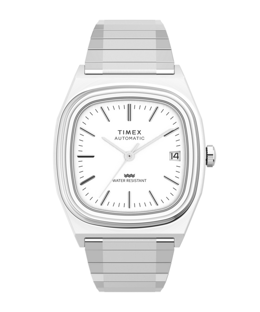 Timex Automatic 1983 E Line Reissue 34mm Stainless Steel Expansion Ba