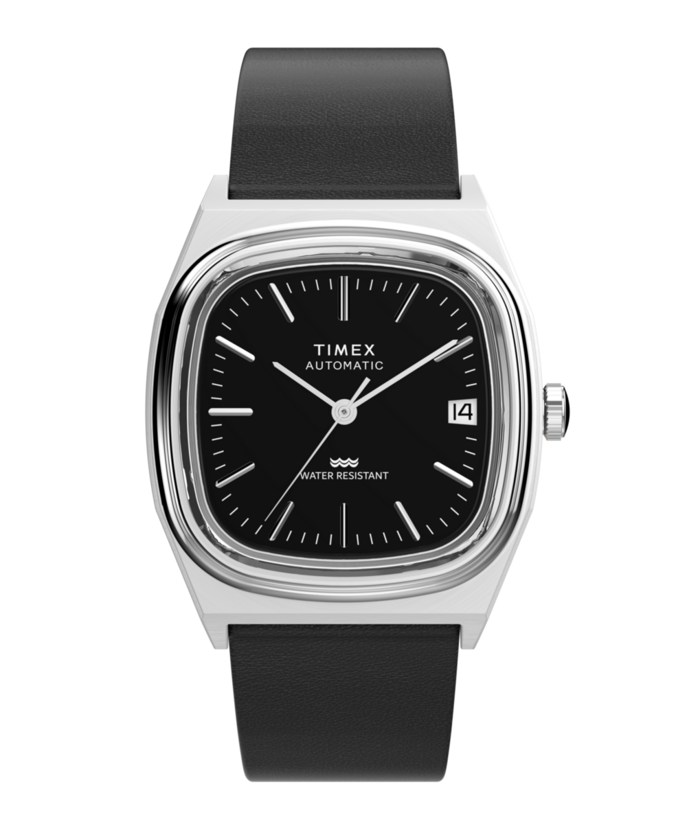Timex Automatic 1983 E Line 34mm Leather Strap Watch
