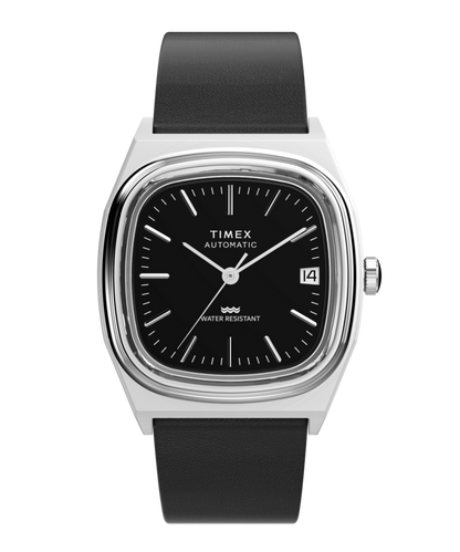 Timex Automatic 1983 E Line 34mm Leather Strap Watch