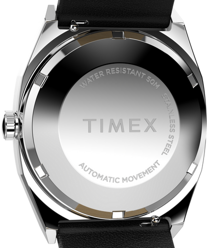 Timex Automatic 1983 E Line 34mm Leather Strap Watch