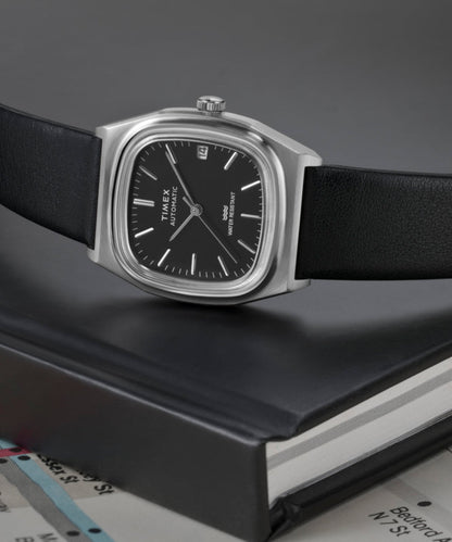 Timex Automatic 1983 E Line 34mm Leather Strap Watch