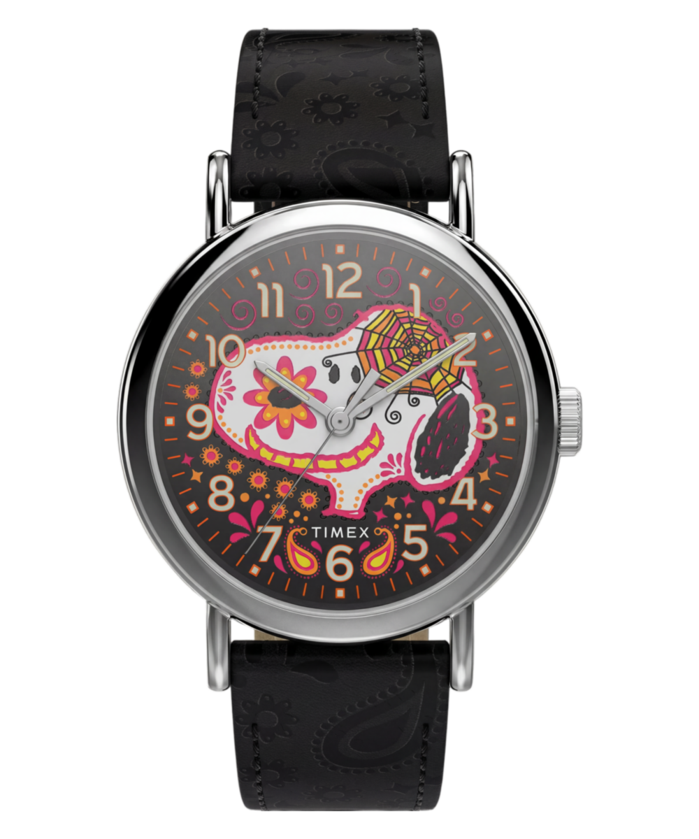 Peanuts x Timex Weekender Day of the Dead 40mm Leather Strap Watch