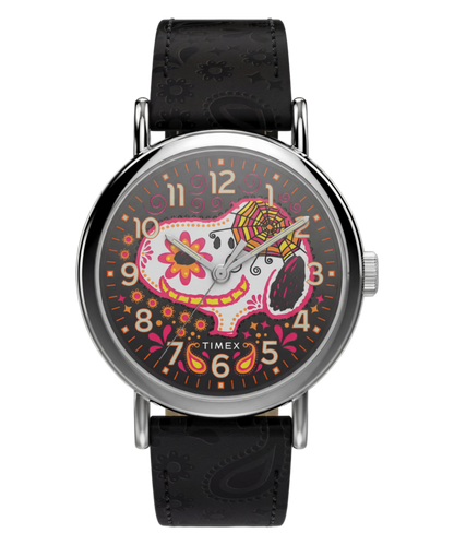 Peanuts x Timex Weekender Day of the Dead 40mm Leather Strap Watch