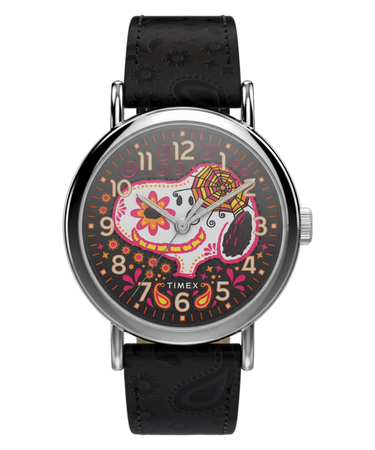 Peanuts x Timex Weekender Day of the Dead 40mm Leather Strap Watch