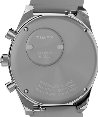 Q Timex Falcon Eye Chronograph 40mm Stainless Steel Bracelet Watch