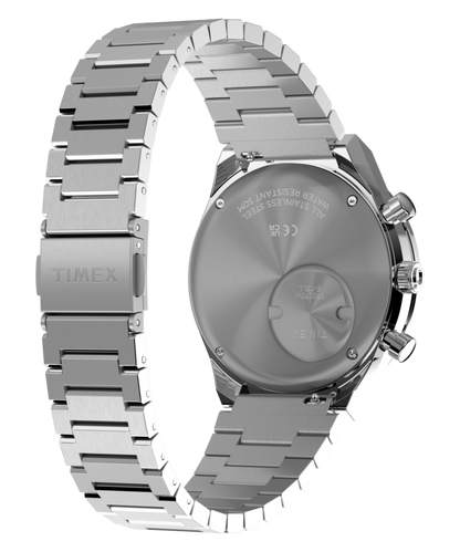 Q Timex Chronograph 40mm Stainless Steel Bracelet Watch