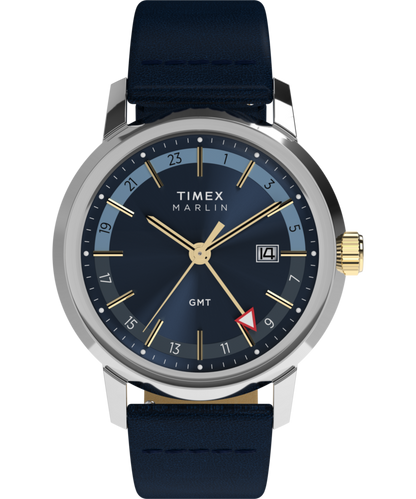 Marlin Quartz GMT 40mm Leather Strap Watch