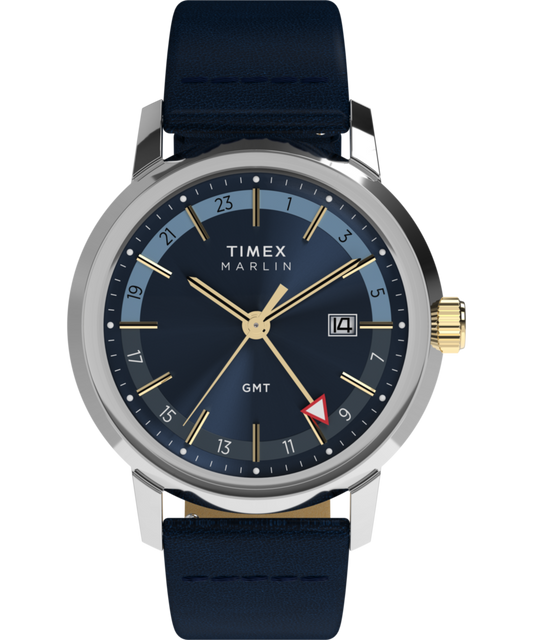 Marlin Quartz GMT 40mm Leather Strap Watch