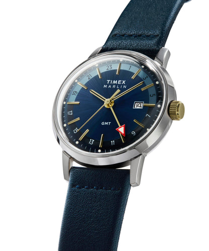 Marlin Quartz GMT 40mm Leather Strap Watch