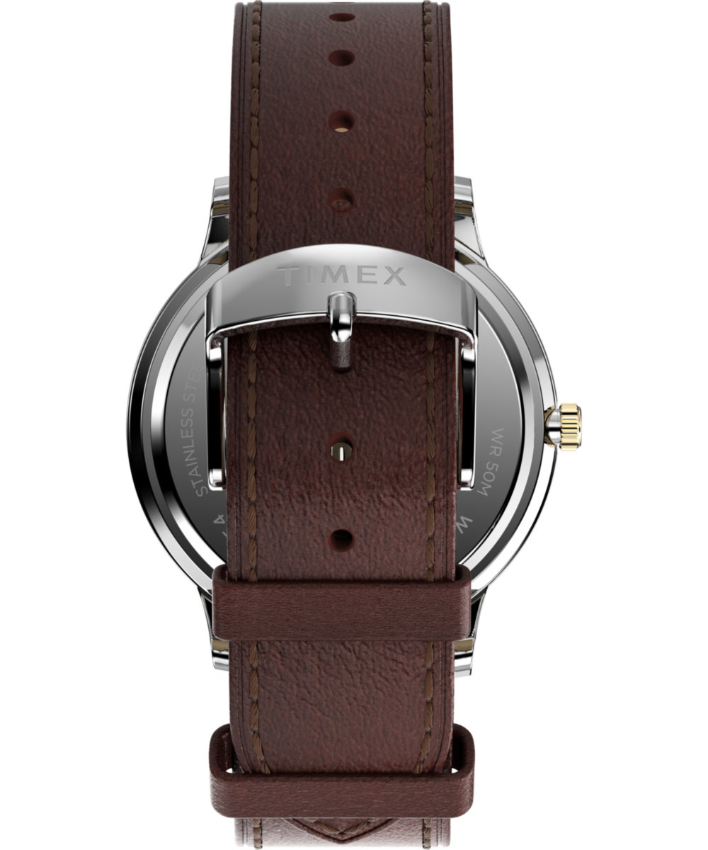Waterbury Classic Moon Phase 40mm Leather Strap Watch
