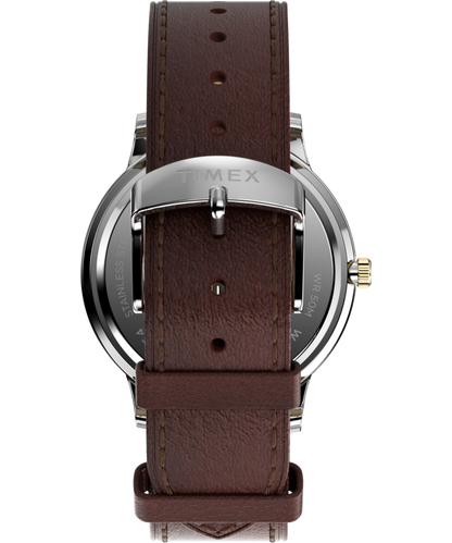 Waterbury Classic Moon Phase 40mm Leather Strap Watch