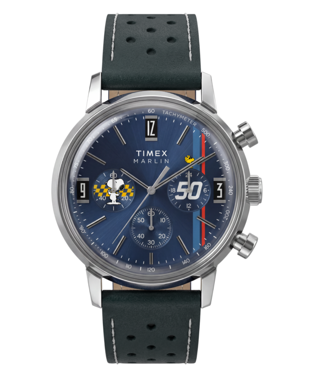 Peanuts x Timex Marlin Chronograph 40mm Leather Strap Watch