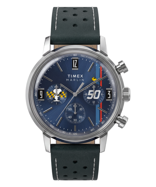 Peanuts x Timex Marlin Chronograph 40mm Leather Strap Watch
