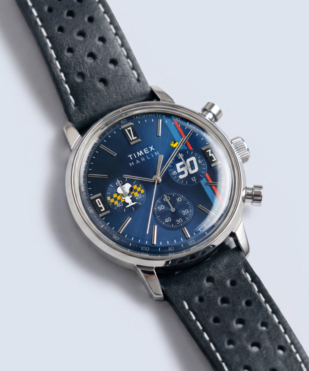 Peanuts x Timex Marlin Chronograph 40mm Leather Strap Watch