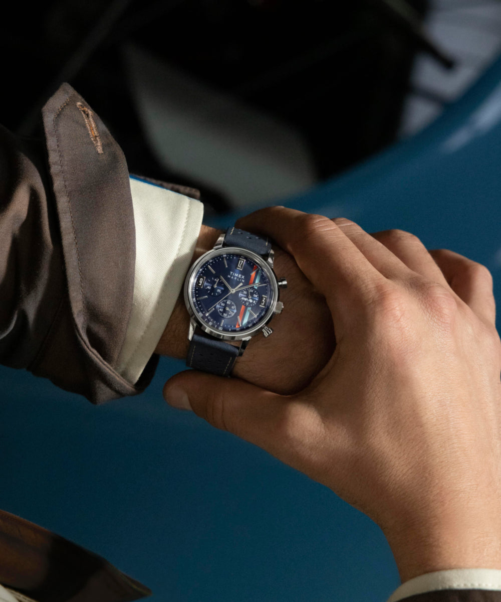 Marlin Chronograph Tachymeter 40mm Leather Strap Watch
