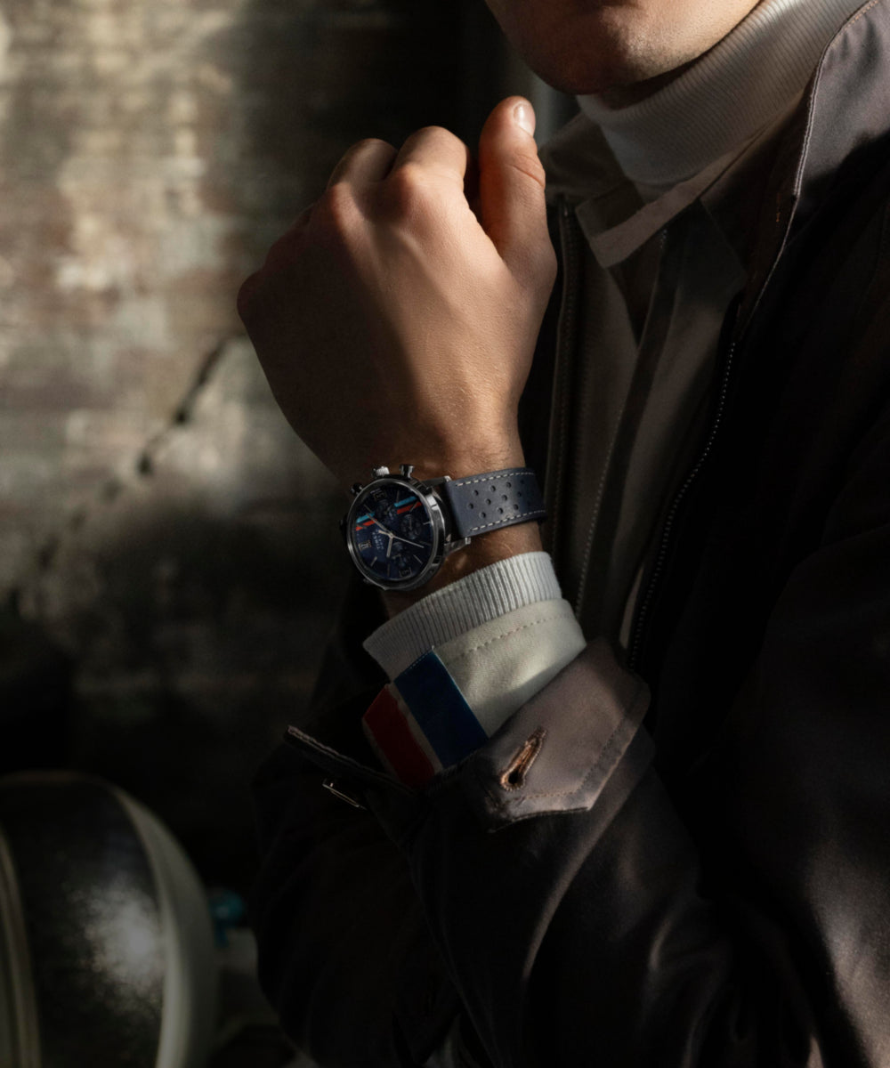 Marlin Chronograph Tachymeter 40mm Leather Strap Watch