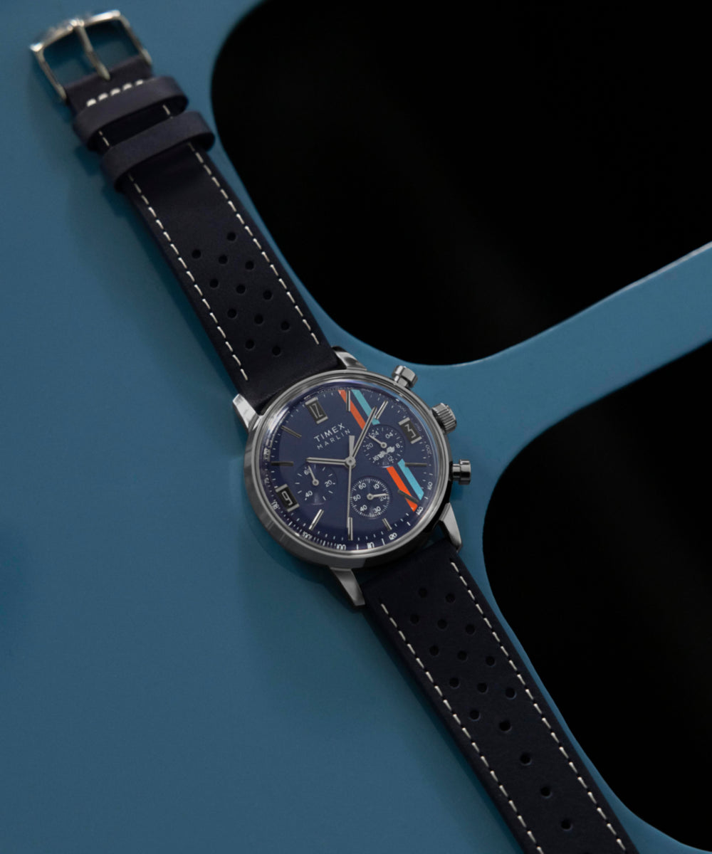 Marlin Chronograph Tachymeter 40mm Leather Strap Watch