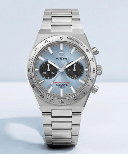 Q Timex Continental Chronograph 36mm Stainless Steel Bracelet Watch