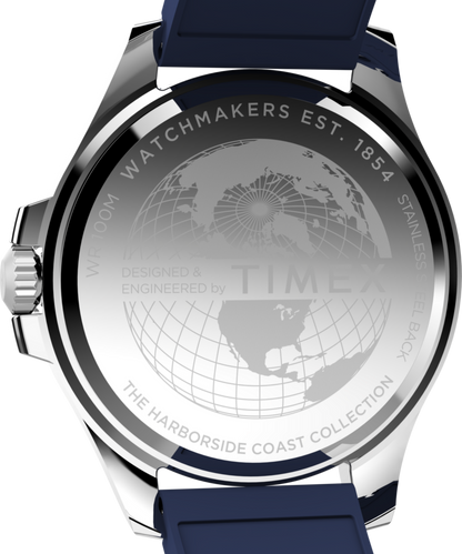 Harborside Coast 44mm Synthetic Rubber Strap Watch