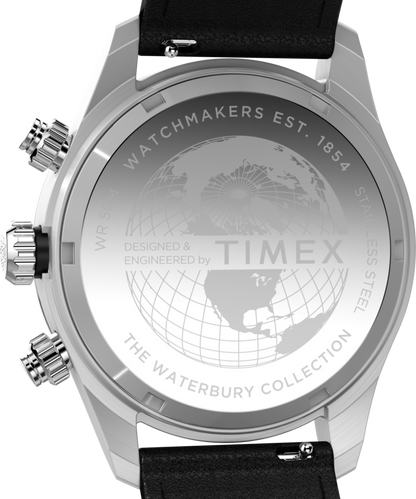 Waterbury Heritage Chronograph 39mm Leather Strap Watch