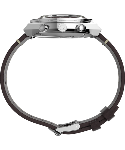Q Timex Chronograph 40mm Leather Strap Watch