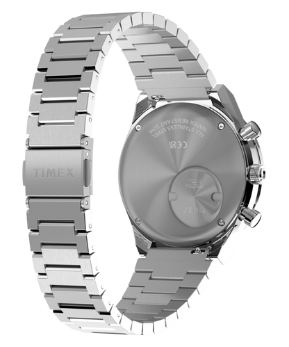 Q Timex Chronograph 40mm Stainless Steel Bracelet Watch