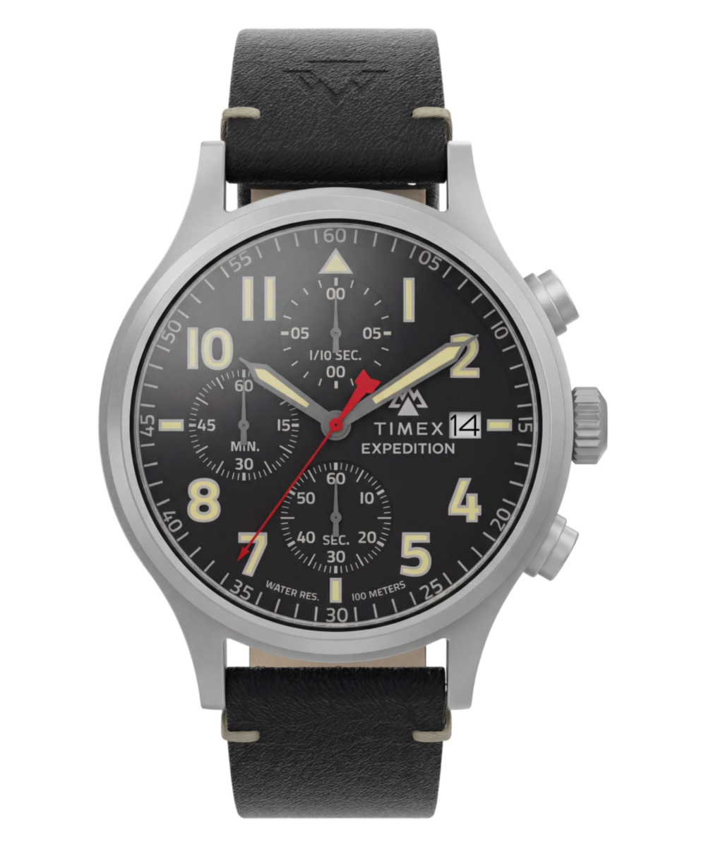 Expedition Sierra Chronograph 43mm Leather Strap Watch
