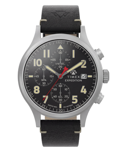 Expedition Sierra Chronograph 43mm Leather Strap Watch