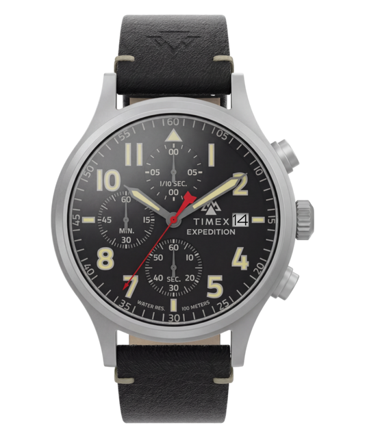 Expedition Sierra Chronograph 43mm Leather Strap Watch