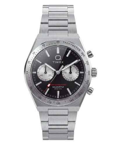 Q Timex Continental Chronograph 36mm Stainless Steel Bracelet Watch
