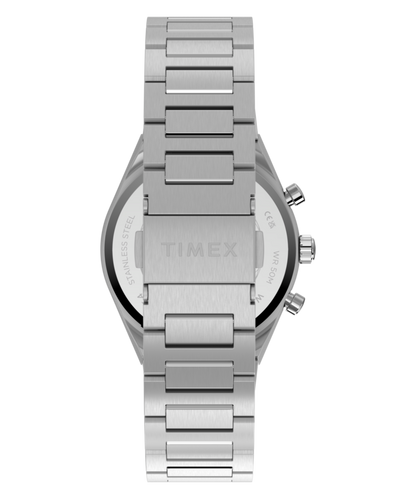 Q Timex Continental Chronograph 36mm Stainless Steel Bracelet Watch